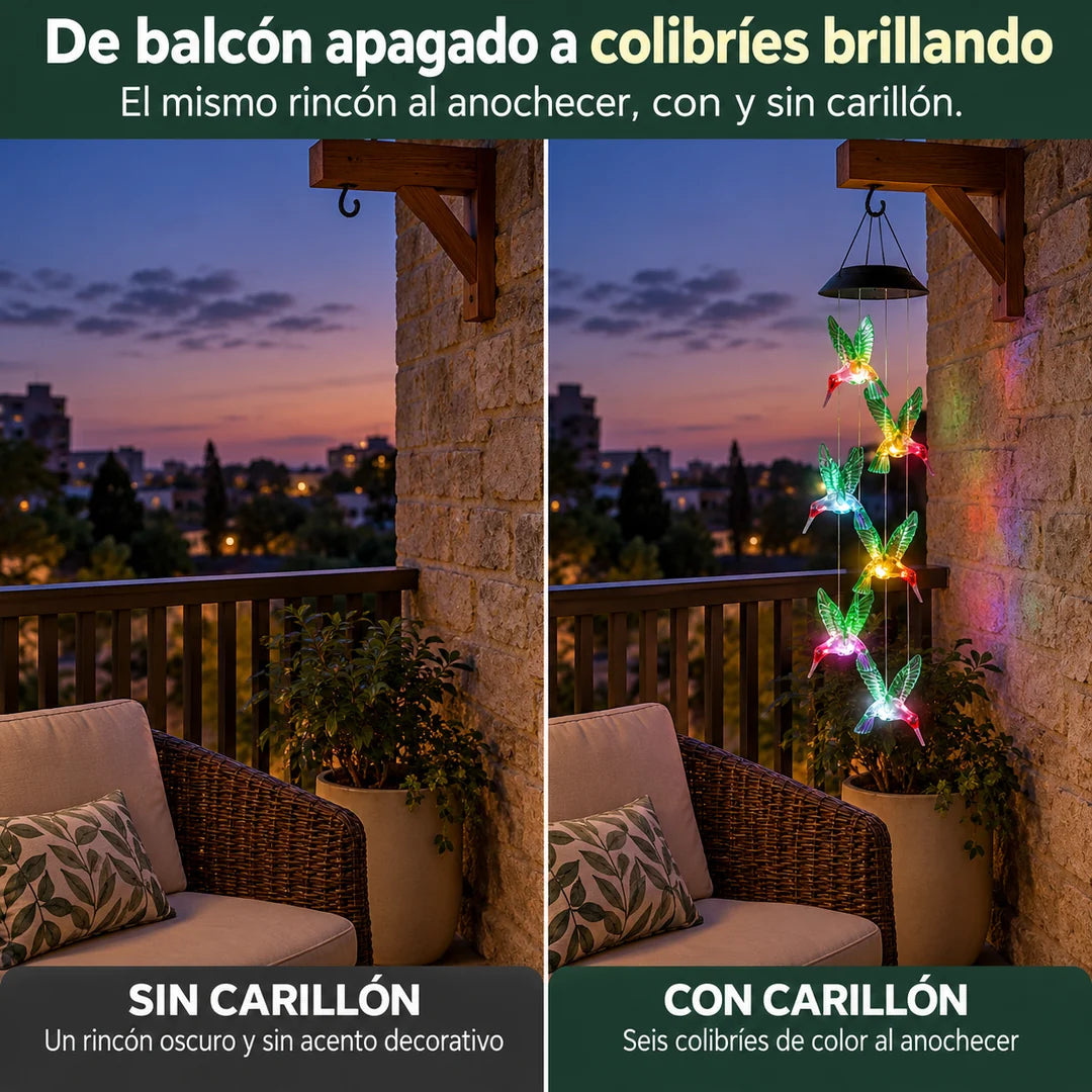 Carillón Solar Colibrí RGB