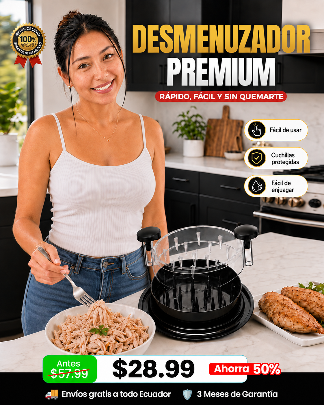 Desmenuzador de Pollo y Carne