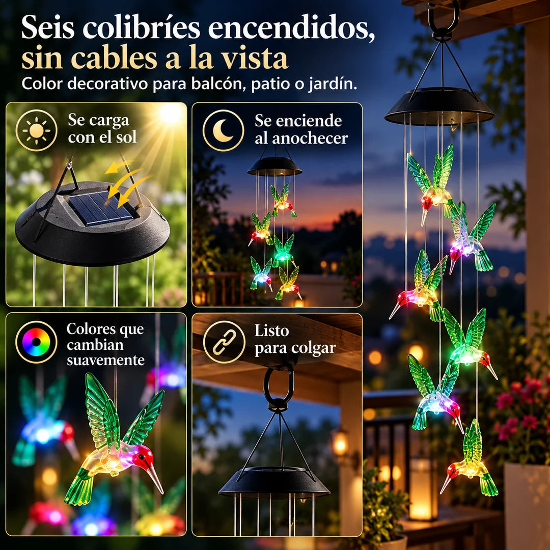 Carillón Solar Colibrí RGB