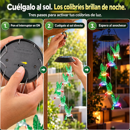 Carillón Solar Colibrí RGB