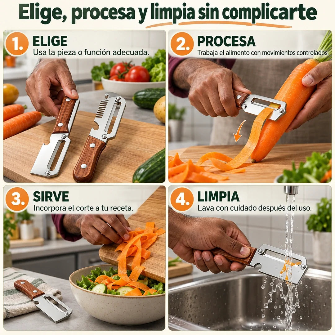 CortaFácil Dúo – Pelador Rayador Multiuso