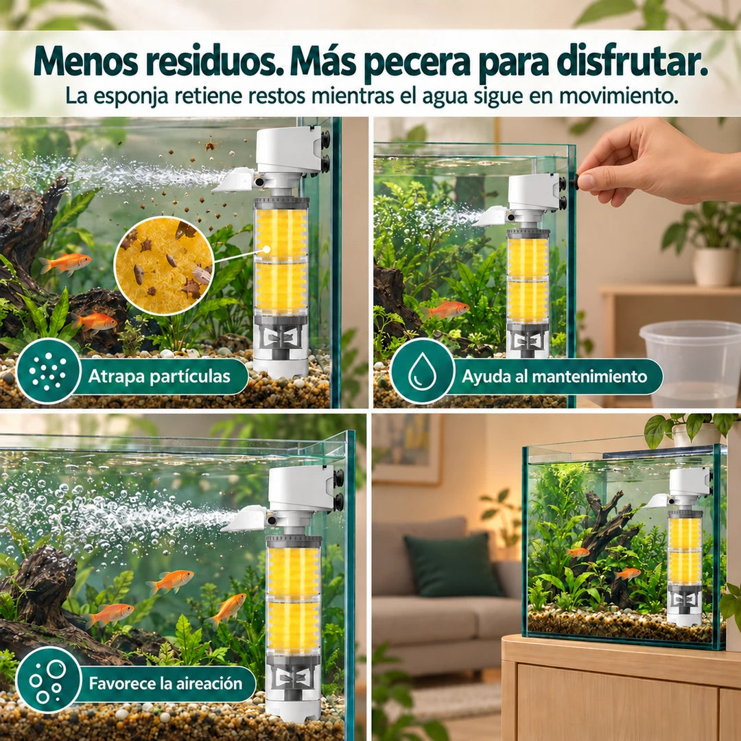 Filtro Silencioso 3 en 1 para Acuario